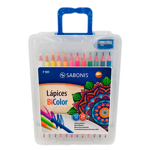 Valija - Lápices bicolores x12 (24 colores) - Sabonis