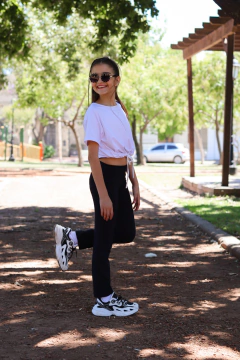 Calza lisa con cintura ancha de algodon y lycra premium - tienda online