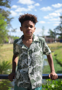 Camisa hawaina de poplin estampado art.07 - comprar online