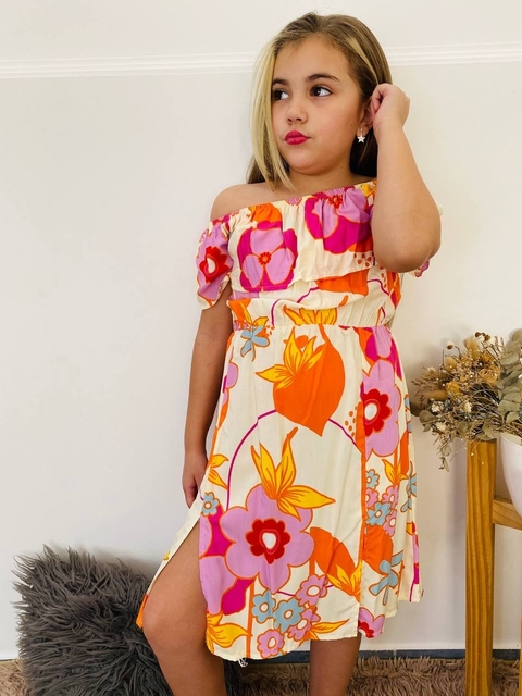 VESTIDO DE FIBRANA ESTAMPADO LARGO (ART.131)