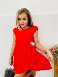 VESTIDO DE CREP CON APLIQUE (ART. 128)