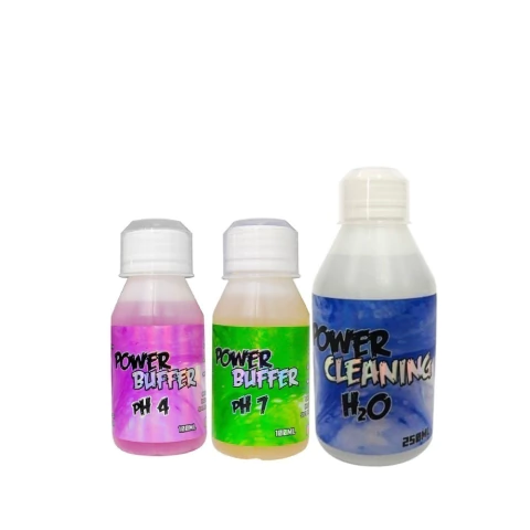 Tripack Pack Buffer PH 4 y 7 100ml + Power Cleaning H2o 250ml