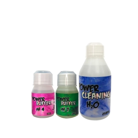 Tripack Pack Buffer PH 4 y 7 50ml + Power Cleaning H2o 250ml