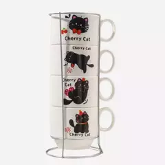 Tazas De Cafe Apilables Con Diseño Y Estructura De Metal - comprar online