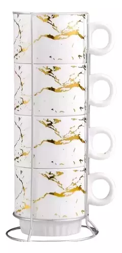 Tazas De Cafe Apilables Con Diseño Y Estructura De Metal - comprar online