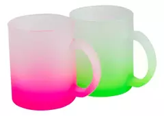 Taza Vidrio Esmerilada Color