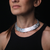 Collar Zig Zag Mini | Cuero Plateado - comprar online
