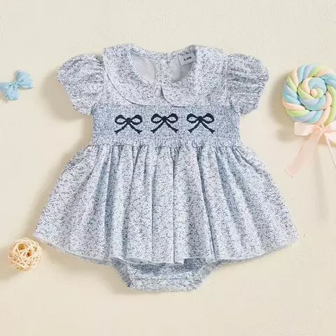 Vestido Azul Laço - comprar online