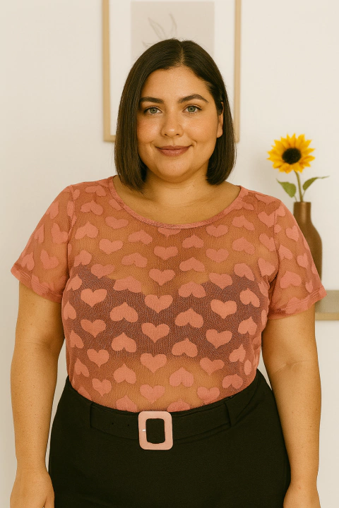 Blusa Tule Coração - comprar online