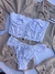 Conjunto De Lingerie Bia Corset Em Renda Sem Bojo Com Aro de Sustentação Com Alças Removíveis - Branco - ULTIMO M