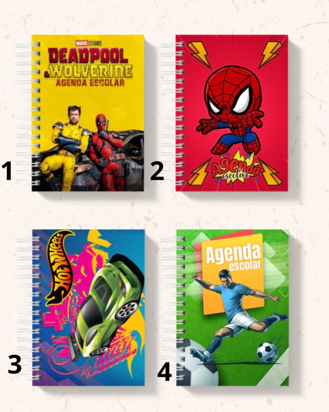 Agenda escolar ( Várias Estampas)