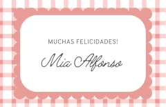Tarjeta personal infantil - vichy coral en internet