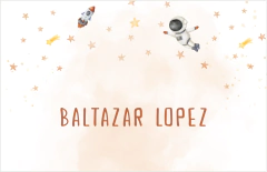 Tarjeta personal infantil - cohete espacial en internet