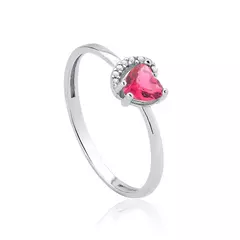 Anel Coração Rosa