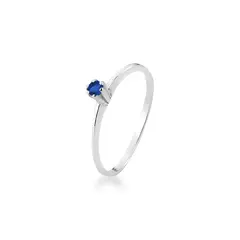 Anel Solitário Minimalista Azul