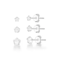 Brinco trio zircônia redondo - comprar online