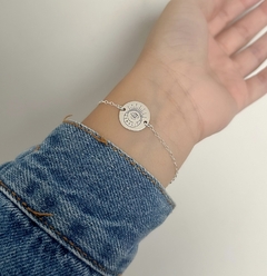 Pulseira medalha lua c/olho solar