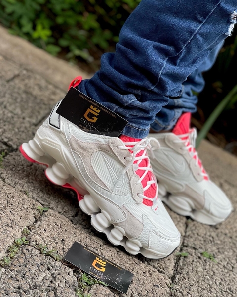 TÊNIS NIKE 12 MOLAS TLX /BRANCO/LARANJA FLORESCENTE