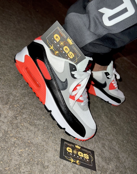 TÊNIS NIKE AIR MAX 90/ LARANJA/BRANCO/PRETO