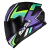 Capacete Race Tech Hit Draw Preto Roxo Verde Brilhante