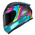 Capacete Race Tech Hit Android Cinza Rosa Amarelo Ciano
