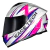 Capacete Race Tech Hit Fuzzy Branco Rosa Brilhante
