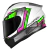 Capacete Race Tech Hit Android Branco Cinza Verde Rosa