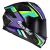 Capacete Race Tech Hit Draw Preto Roxo Verde Brilhante - comprar online