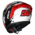 Capacete Norisk Flow Daytona Preto Branco Vermelho Brilho C/ Viseira Extra + Spoiler