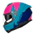 Capacete Ls2 FF808 Stream II Thunderbiz Azul Rosa C/ Viseira Interna