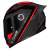 Capacete Ls2 Ff358 S Striker Preto Cinza Vermelho Brilhante + Spoiler