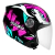 Capacete Ebf Spark Jet Dragon Aberto Preto Rosa Brilhante