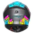Capacete Race Tech Hit Android Cinza Rosa Amarelo Ciano