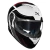 Capacete Norisk Force II Kore Escamoteável Preto Branco Cinza Vermelho C/ Spoiler - S2 Motos