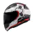 Capacete Ls2 Rapid Ff353 Ghost Branco Preto Vermelho Brilhante