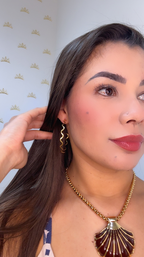 Brinco Argola G Banho de ouro 18k