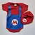 CONJUNTO BODY TEMATICO COM CHAPEU MARIO BROS