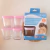POTE DE VIDRO PARA ARMAZENA LEITE MATERNO 4 UNIDADES 150 ML ROSA CLINGO