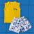 CONJUNTO MASCULINO REGATA AMARELA E SHORT SURFS