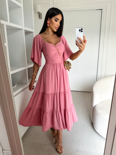 VESTIDO LUANA LISO (Rosa)