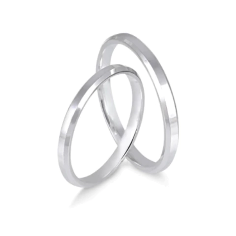 Par de Alianças Chanfrada 2mm