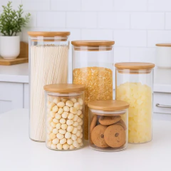 FRASCO DE VIDRIO TAPA BAMBU 1400 ML - comprar online