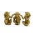 Trio de Esculturas Decorativas Macacos Dourados em Polirresina para Sala – Decoração Criativa
