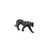 Escultura Leopardo em Poliresina Preto