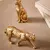 Escultura Leopardo em Poliresina Dourado - comprar online