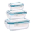 Kit 3 Potes de Vidro Retangular 370ml / 640ml / 1040ml Tampa Hermetica na internet