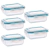 Kit com 5 Potes de Vidro Retangular 1040ml