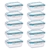 Kit com 10 Potes de Vidro Retangular 370ml