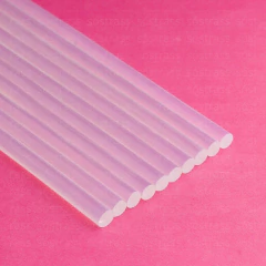 Bastão de Cola Quente Fina 7x300mm Translúcida - 20 Peças