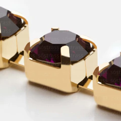 Corrente de Strass SS29 Roxo Banhado a Ouro - 5 Metros